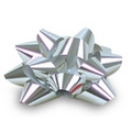 Silver Glitter Star Bow (4 1/4"x16 Loops, 3/4" Ribbon)